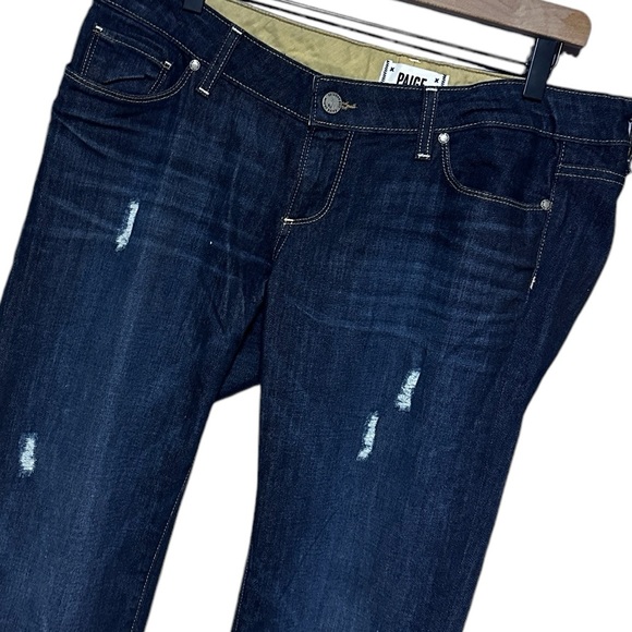 PAIGE Jimmy Jimmy Straight Leg Cuffed Premium Maternity Denim Size 29” - Picture 4 of 13